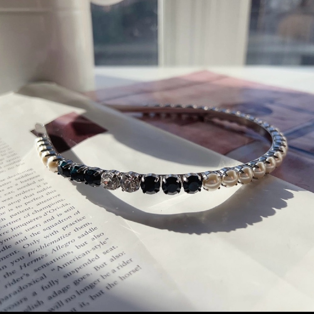 Miu Miu Crystal and Pearl Headband